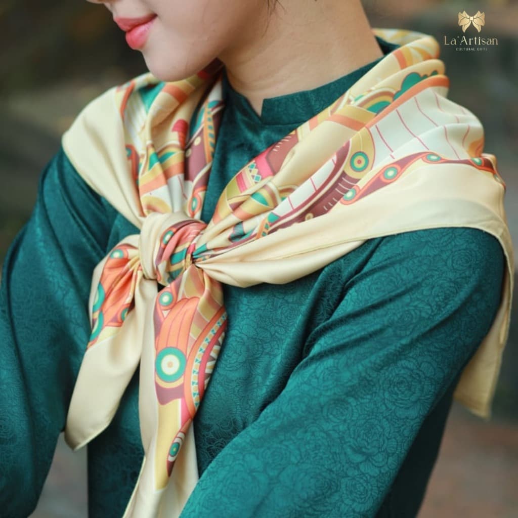 Silk Scarf Historical Pattern 60x60cm 70x70cm 90x90cm