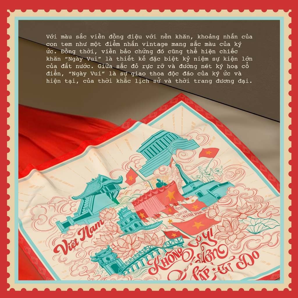 Silk Scarf Ngày Vui Exclusive Design 70x70 cm
