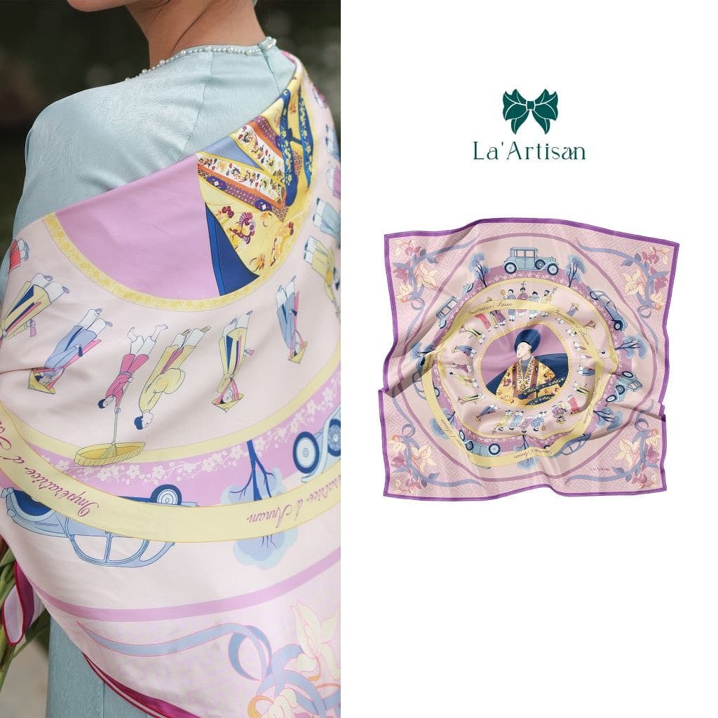 Silk Scarf Nam Phuong Hoang Hau 'Patriot' 60x60cm Satin