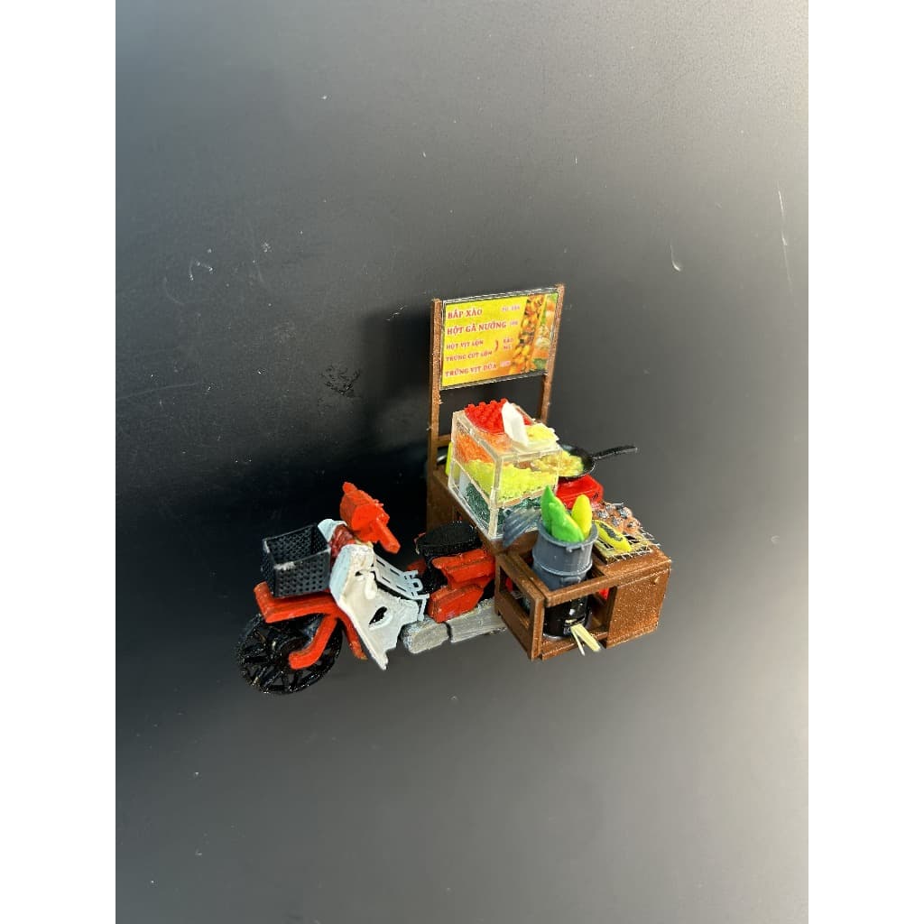 Archi Wood Miniature Street Food Corn Cart - Handcrafted Wooden Decor