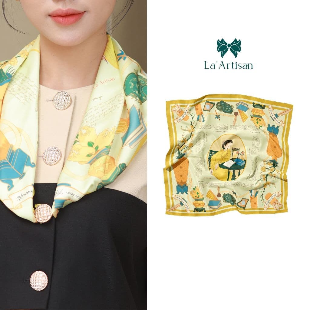 Silk Scarf Women's Artist Design Size 60x60cm Patriot