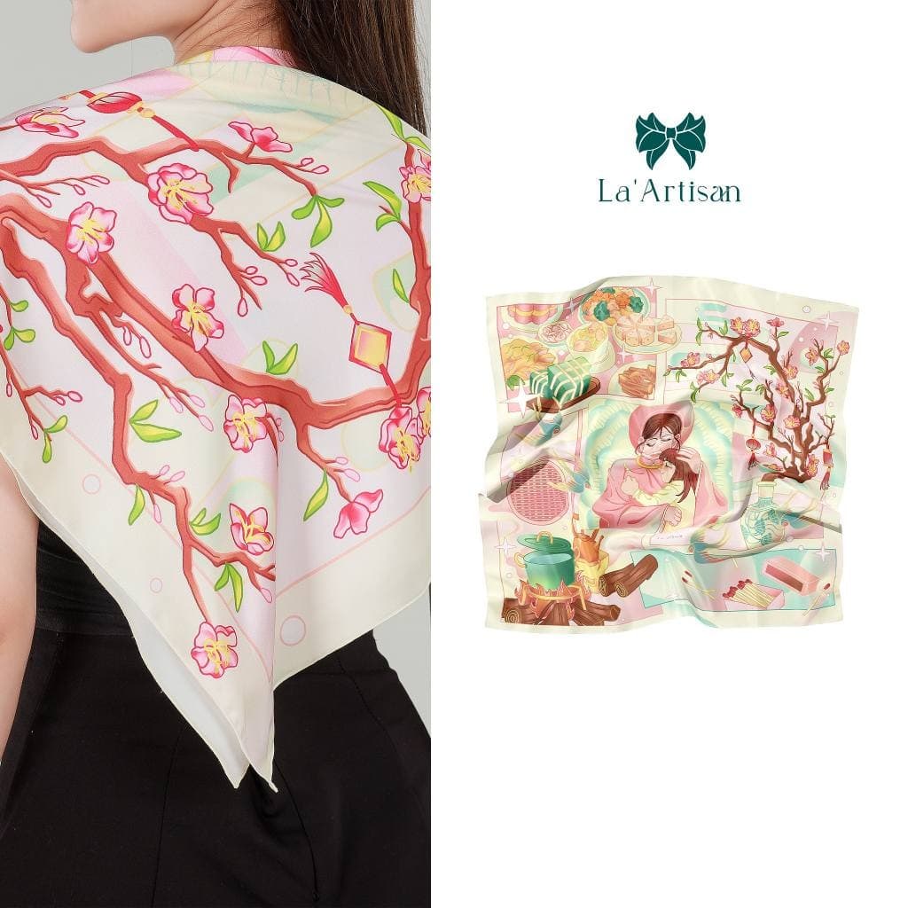 Silk Scarf Little Match Girl Design 55x55cm 90x90cm