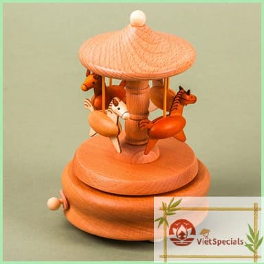 Carousel with 4 Horses Music Box