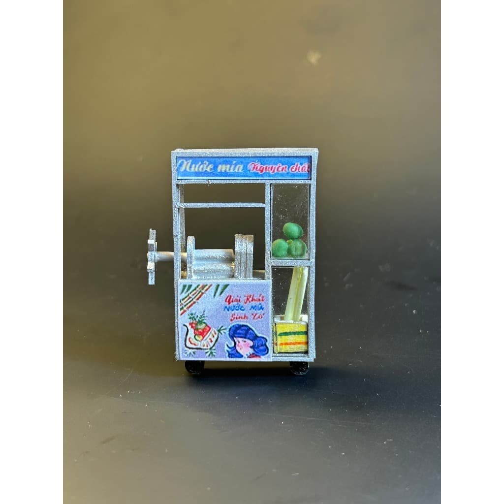 Vintage Sugarcane Juice Cart Model Home Decor Figurine