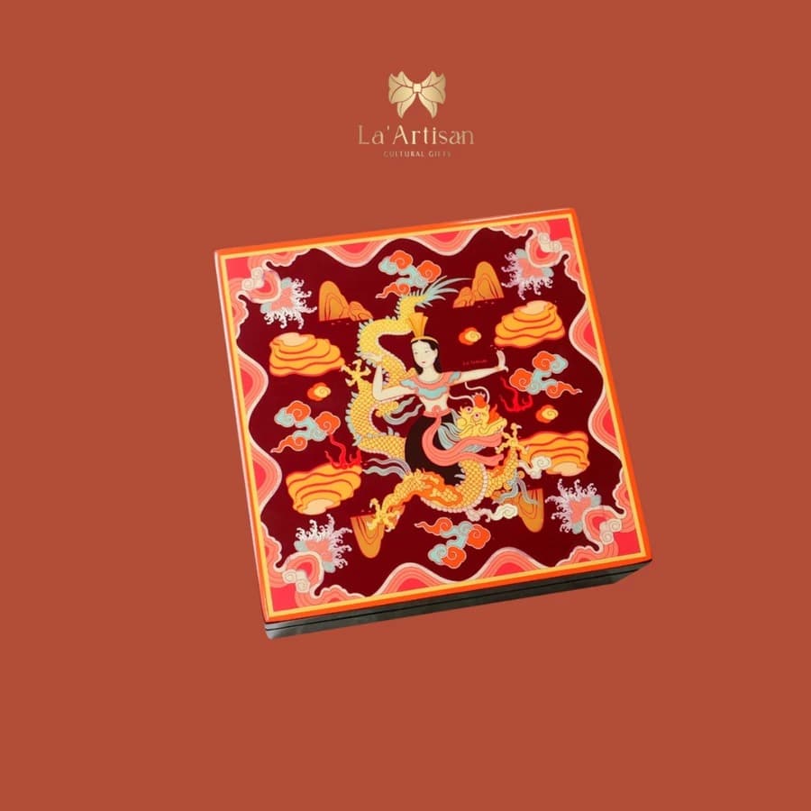 Premium Handcrafted Lacquer Box Cultural Gift 15.5cm